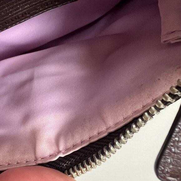 Coach Crossbody Bag Brown Sutton Swing Signature Fabric Vertical Hang Small - Picture 13 of 16